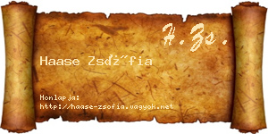 Haase Zsófia névjegykártya