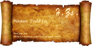 Haase Zsófia névjegykártya